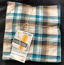 Crib Bedding Fitted Sheet - 52" x 28" Plaid Brown Teal