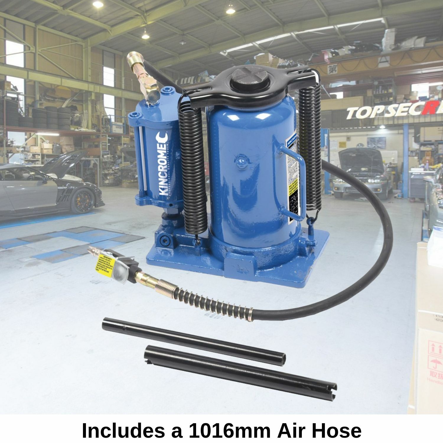 Kincrome Auto lock Air Hydraulic Bottle Jack 20000KG with 1016mm Air