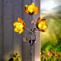 Solarleuchte Led Gartenstecker Oro Gartenleuchte Dekoleuchte Metall Glas 91 Cm