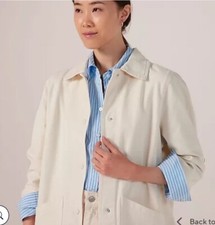 Denim & Co Cotton Twill Casual Jacket  Off White 3XL 100% Cotton RRP £49