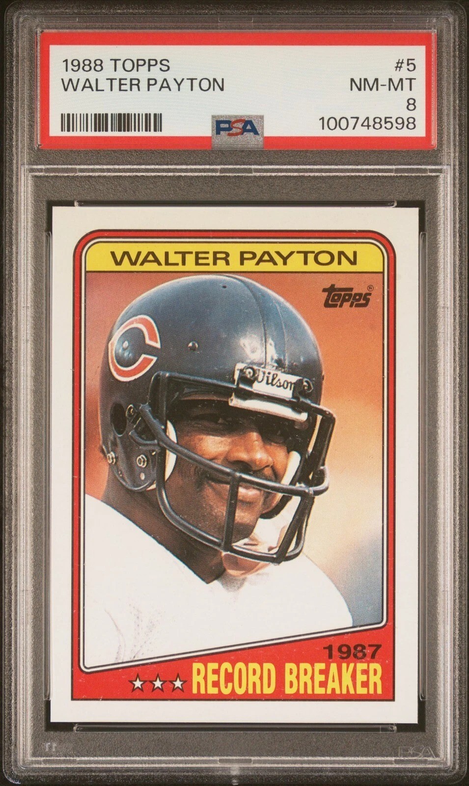 1988 TOPPS #5 WALTER PAYTON PSA 8 NM-MINT Chicago Bears Graded