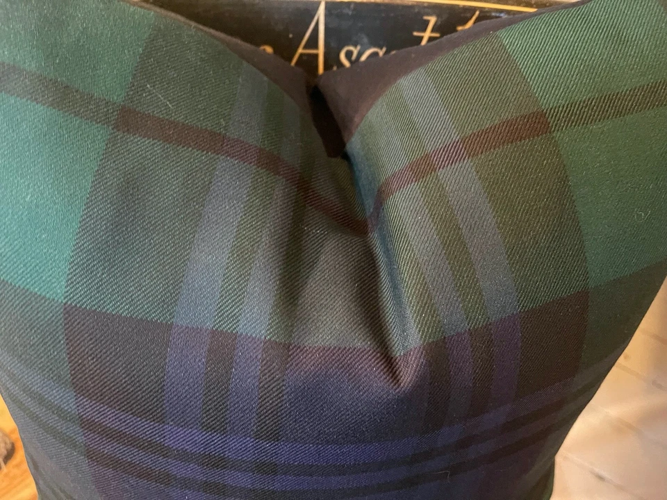 Funda de almohada Ralph Lauren Spence tartán negro reloj negro 100 % lana tartán Foto 2 de 4