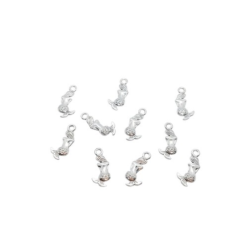 Lot of 10 mermaid charms, jewelry making supplies, diy jewelry - Picture 2 of 2
