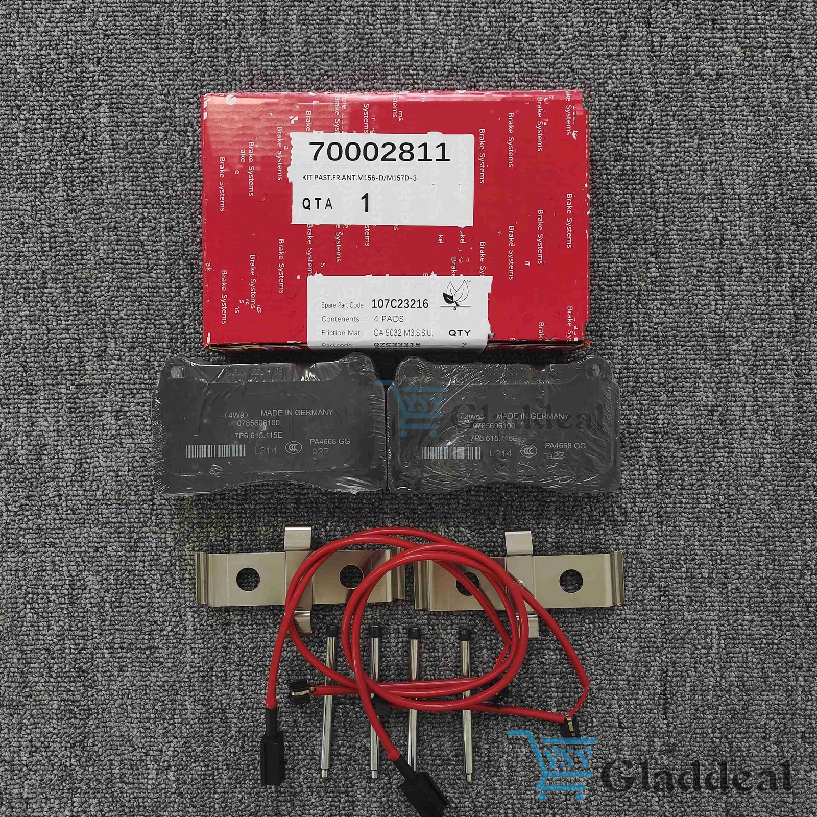 70002811 Rear Brake Pad Kit With Springs & Sensors For Ferrari California 09-14