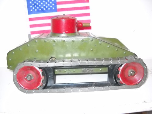 Vintage Structo pressed steel Army tank triple clockwork engine | eBay