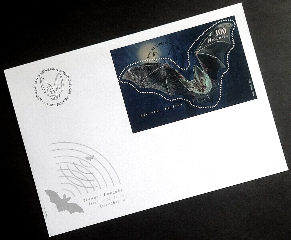 Switzerland - "BROWN LONG-EARED BAT" Unique MS FDC 2012 - Image 2 of 4