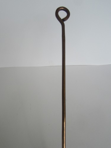 Antiker handgeschmiedeter Kaminspachtel aus Messing & Kupfer aus dem 19. Jahrhundert (15 1/2") - Bild 6 von 16