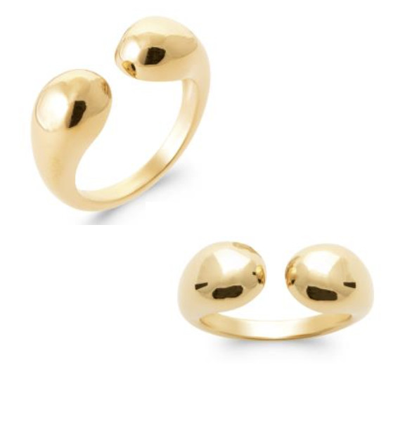 Bague ouverte goutte d'eau en plaqué or, le cadeau d'anniversaire mémorable pour elle