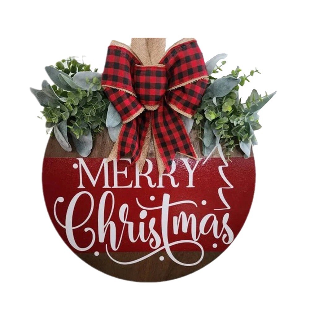 Christmas Welcome Sign for Front Door, Hanging Wooden Welcome Sign Christma3625