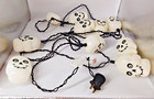 Vtg Halloween Skeleton Skull Blow Mold String Lights Tested 10 Light Covers 11'