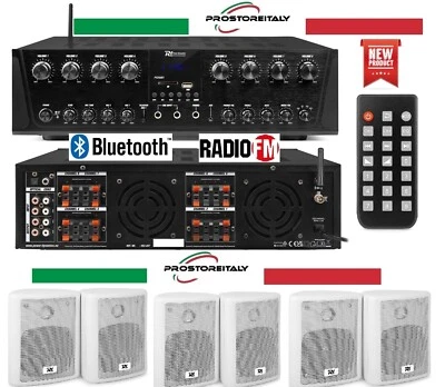 POWER DYNAMICS IMPIANTO AUDIO FILODIFFUSIONE 800 WATT REGOLAZIONI VOLUME 8 ZONE SEPARATE+8CASSE