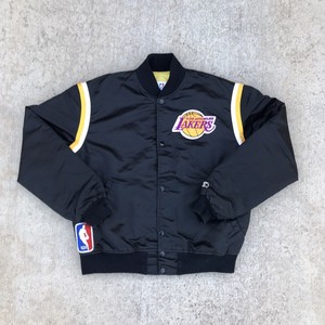Vintage Lakers Satin Starter Jacket Mens Large 80s Nba Button Snaps Magic Kobe Ebay