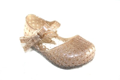 32196 MINI MELISSA FURADINHA X 3679 LIGHT BROWN GLITTER FLAT SHOE