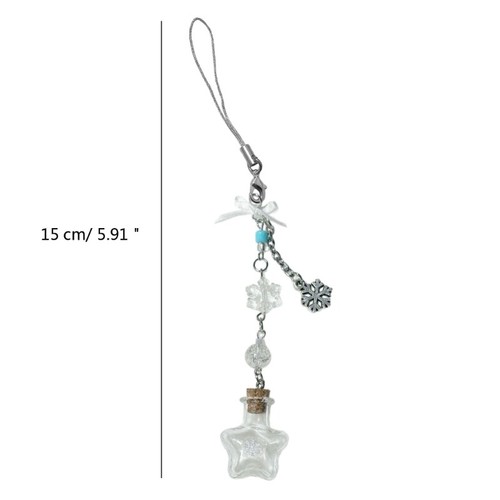 Snowflake Bottle Pendants Phone Charm Straps Lanyard Purse Accessories - Zdjęcie 8 z 8