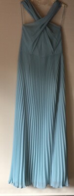 NEU DAMEN UK GRÖSSE 10 CHIFFON GEFÜTTERT LANGES PLISSIERKLEID *UVP £85* AUS OASE