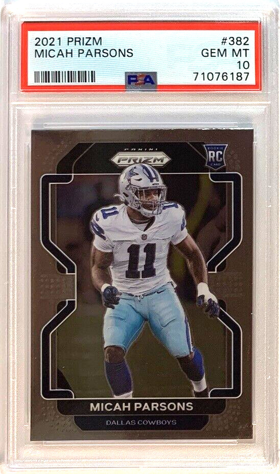 2021 PRIZM #382 MICAH PARSONS ROOKIE RC PACKERS PSA 10--FAST SHIPPING!