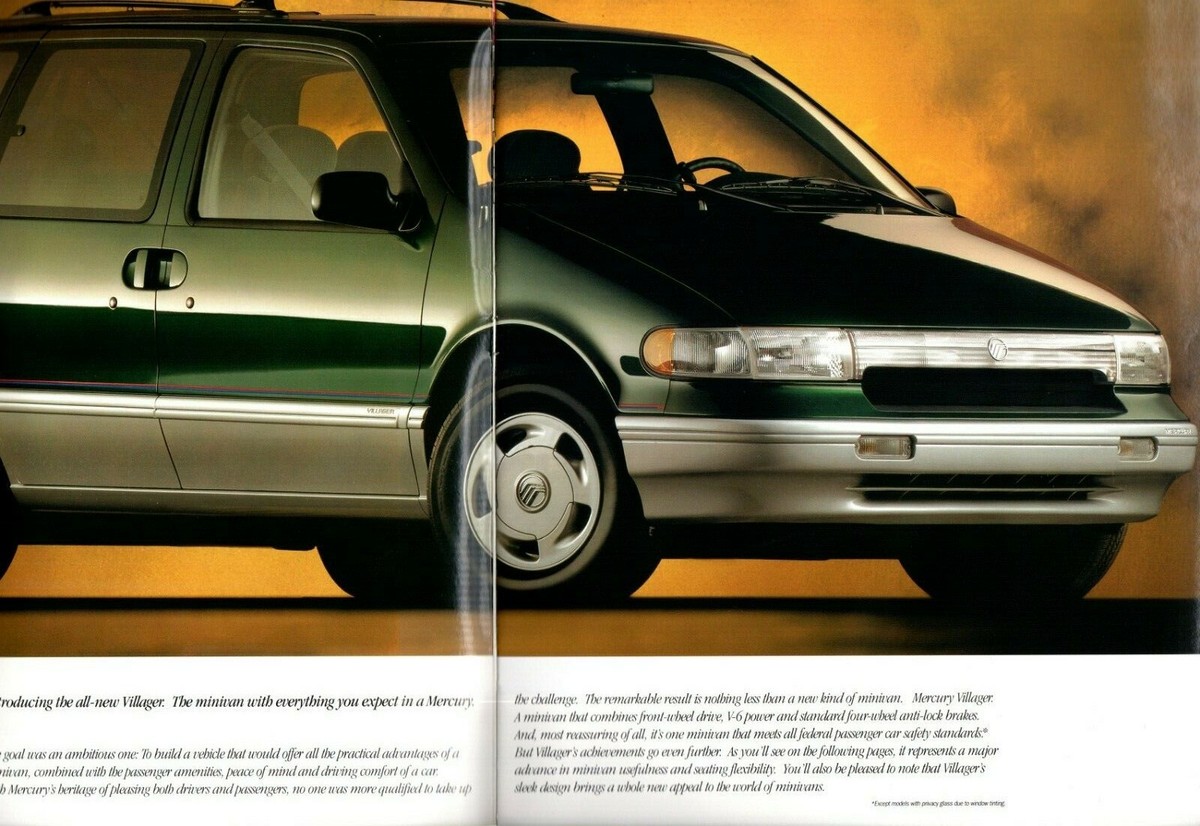 Big 1993 Mercury VILLAGER Brochure / Catalog with color Chart: GS