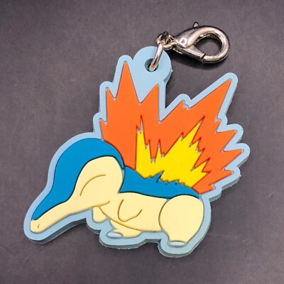 Cyndaquil pokemon ANA POKEMON JET rubber keychain Nintendo JAPAN vintage