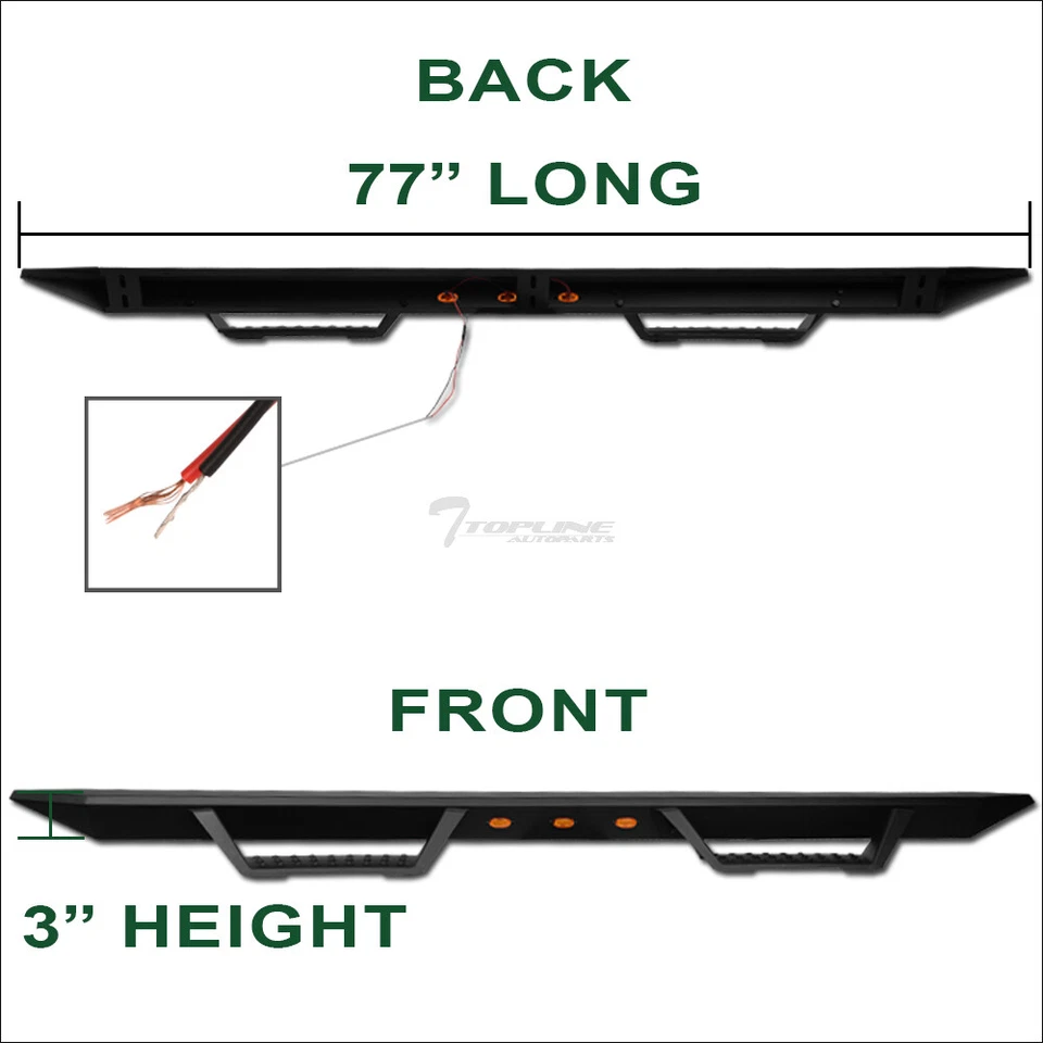 TLAPS For 2009-2018 Ram 1500 Quad Modular LED Drop Step Nerf Bars - Matte Black Foto 3 de 4