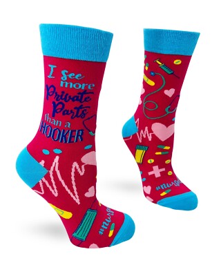 Fabdaz Funny ''I See More Private Parts Than a Hooker'' Women's Socks for Nurses