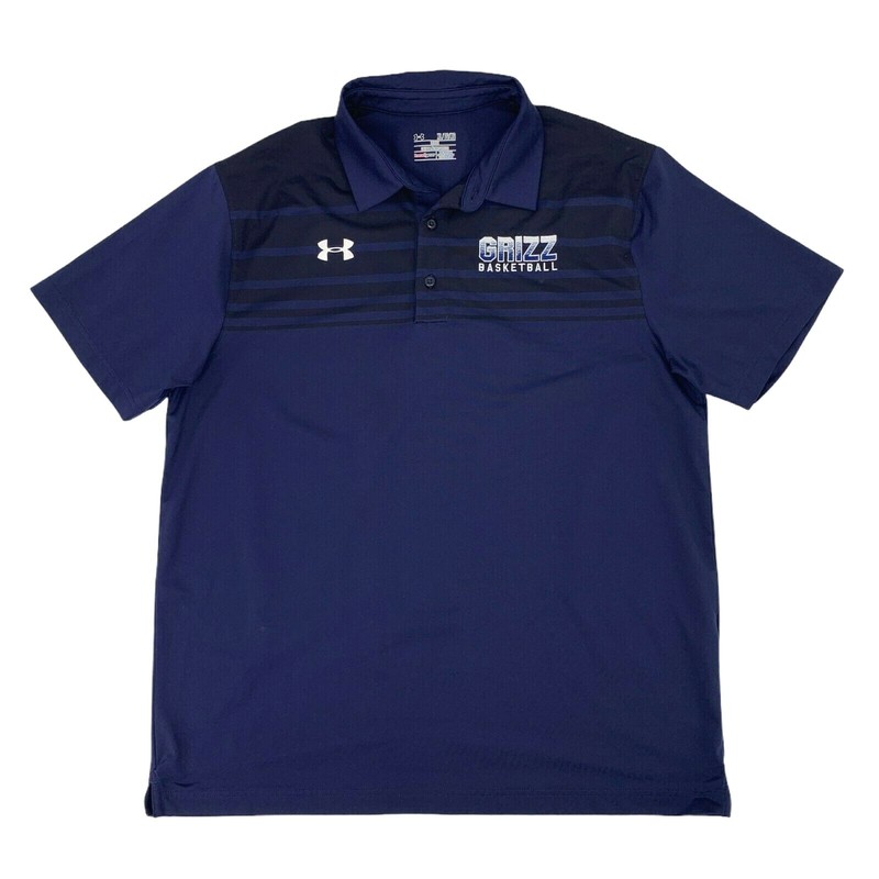Grizz Basketball Polo Shirt Men's Size XL Blue UA Victor Quick Dry Under Armour