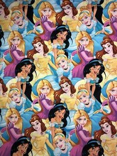 Disney Princess Cotton Fabric 1/2 Yard 18 By 44 New