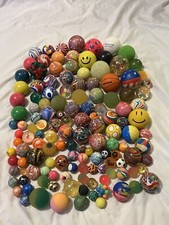 Lot Of 134 Vintage Rubber Super Bouncy Balls Various Colors Sizes