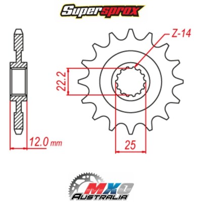 Supersprox Front Sprocket 14T for Gas Gas MC250 MX MARZOCCHI 2003-2006 >520