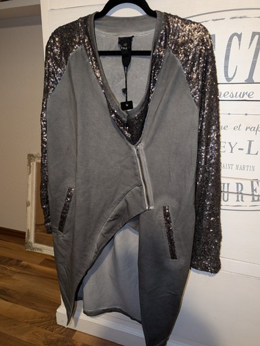 🎄Nü by staff denmark🎄 Weihnachten 🎅 Jacke Gr. S Grau Pailletten Materialmix - Bild 5 von 8