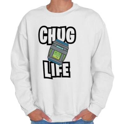 Chug Life Slurp Game Nerdy Gaming Battle Gift Adult Long Sleeve Crew Sweatshirt