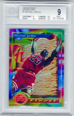 1993-94 FINEST REFRACTORS MICHAEL JORDAN #1. *BGS MINT 9. FIRST