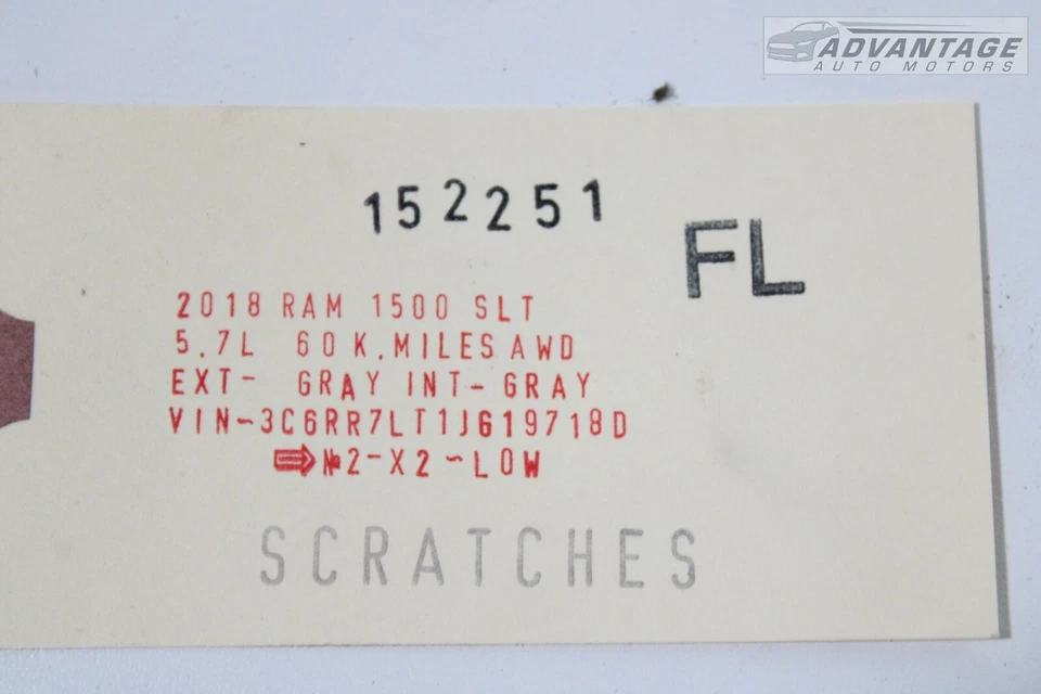 Dodge Ram 1500 2013-2018 doble cabina puerta delantera izquierda lado del conductor ventana vidrio OEM Foto 4 de 4