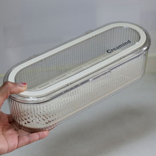 with Draining Tray Cutlery Storage Box Dustproof Flatware Holder Outdoor - Picture 7 of 8