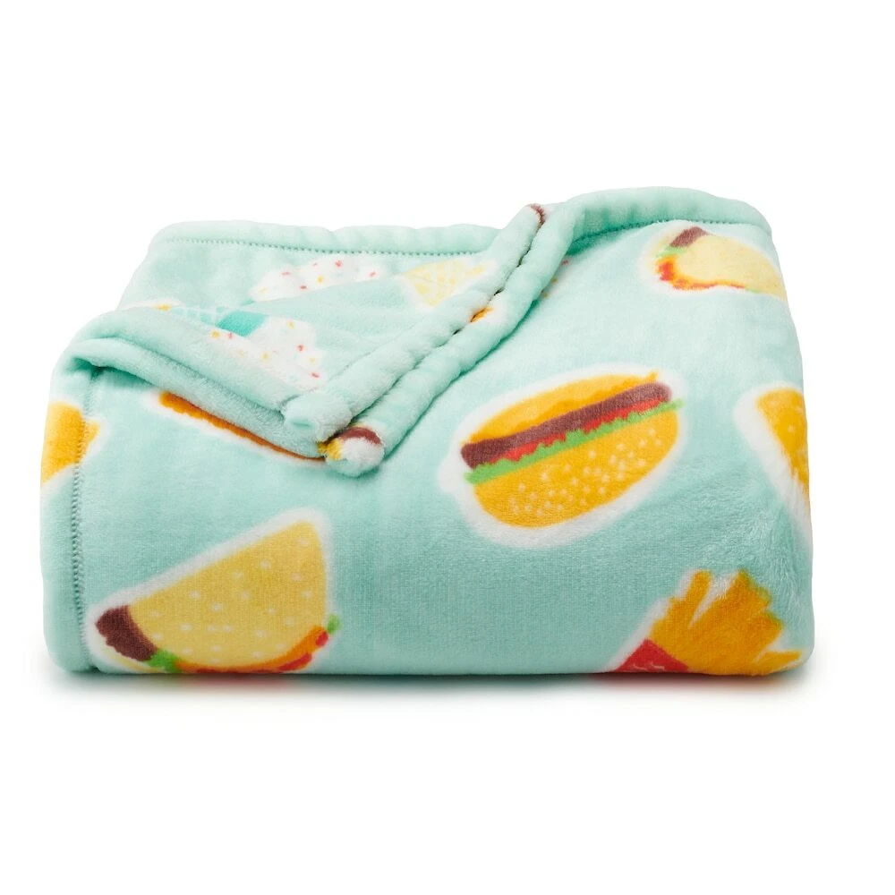 The big one throw Pizza Tacos Fries Burgers Fast food Ice Cream Blanket 5x6 NEW