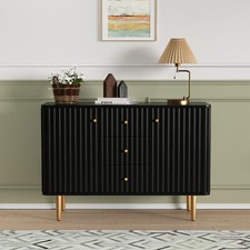 Storage Cabinet with 3 Drawers and Shelf, Sideboard Buffet Cabinet with Doors US