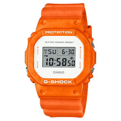 CASIO G-SHOCK DW-5600WS-4JF Ocean Wave Square Watch Orange White