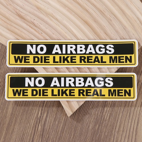 2pc NO AIRBAGS Funny Motorcycle Stickers For Fuel Tank Safety Warning Decals - Picture 10 of 11