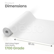 Paintable Lining Paper for Walls Plain White Thick Backing Covering Wallpapers