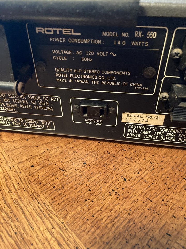 Rotel Stereo Receiver Vintage Model RX-550 | eBay