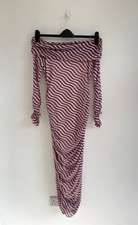 Anthropologie Maxi Dress Mesh Swirl Striped Purple Bodycon S / UK 8 - NEW £85