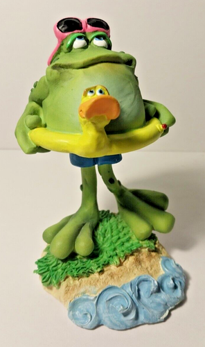 TOADILY YOURS Russ Berrie Figurine Swimming Bobble Frog Toad 25409 - Picture 9 of 11