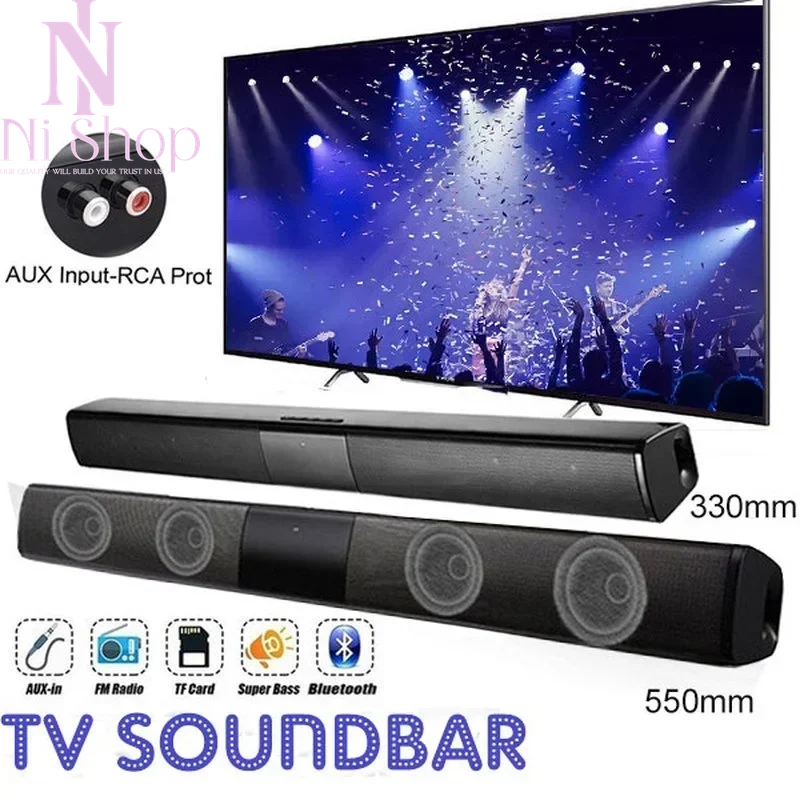 Bluetooth Soundbar with Subwoofer for HIFI Home Theater and Portable PC Audio-image