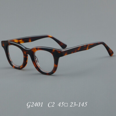 Luxury Retro Acetate Cat Eyes Eyeglass Frames Full Rim Women Men Brown Glasses