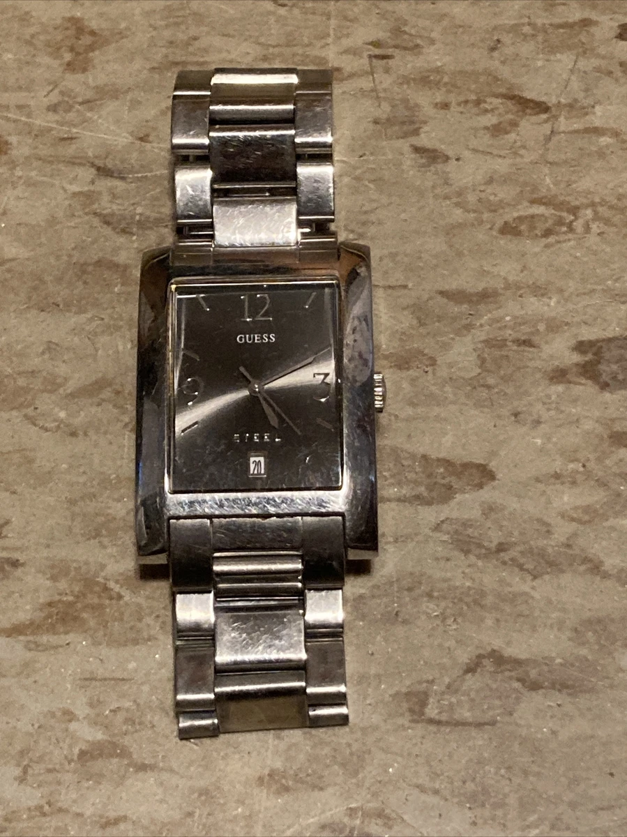 Silver watch guess sales
