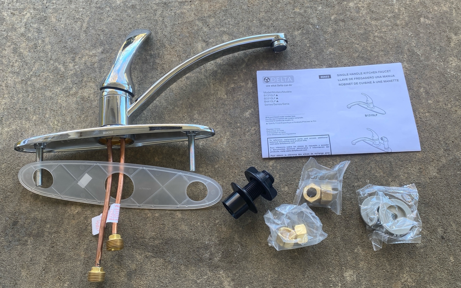 Delta Foundations B1310LF SingleHandle Kitchen Faucet in Chrome Open