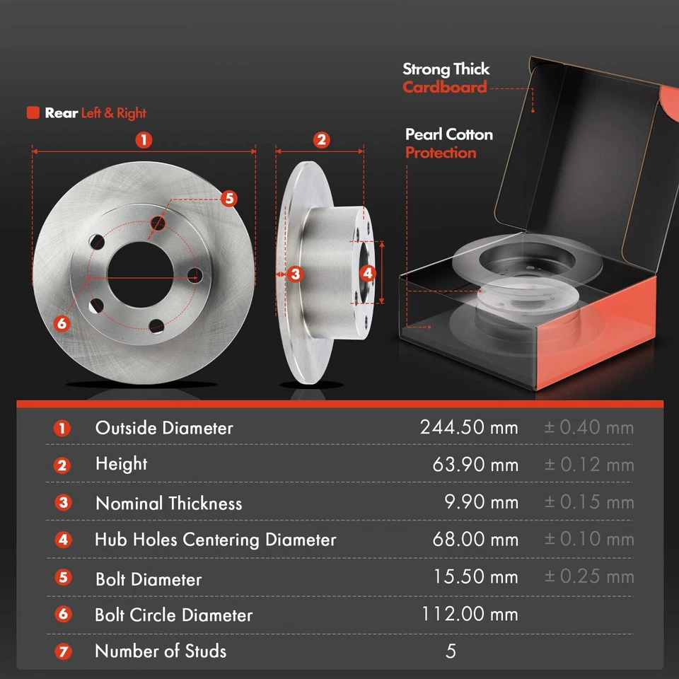12 rotores de disco delanteros y traseros y pastillas de freno de cerámica para Audi A6 Volkswagen Passat Foto 2 de 4