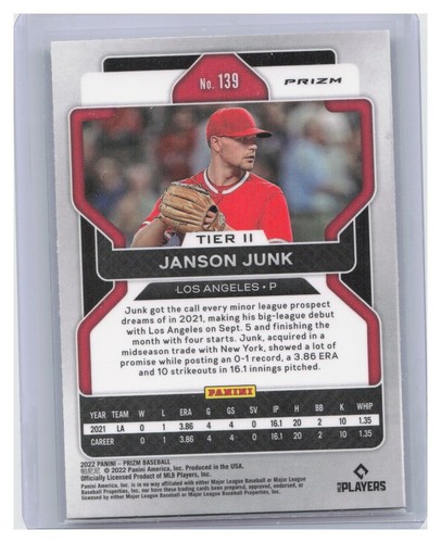 Janson Junk 2022 Prizm Baseball #139 RC SILVER - Los Angeles Angels - Picture 2 of 2