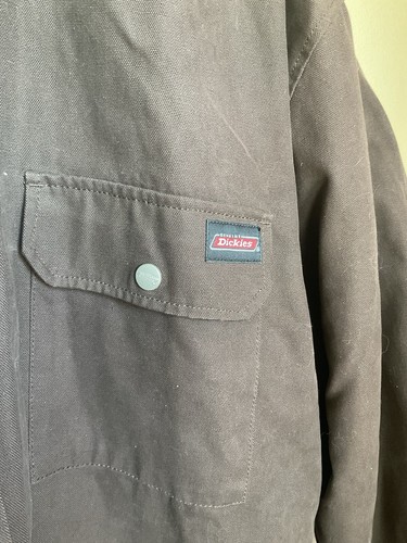 Mens Dickies Hoodie Jacket Size 2XL Quilted Lining Brown Pockets Chore/Barn Coat - Picture 2 of 7