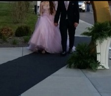 Lavender ball gown prom dress sweetheart neckline