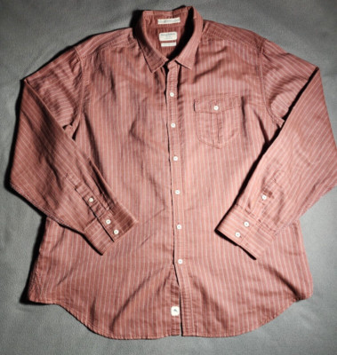 Tommy Bahama Shirt Men Size 2XL Brick Brown Button Up Collared Long Sleeve 